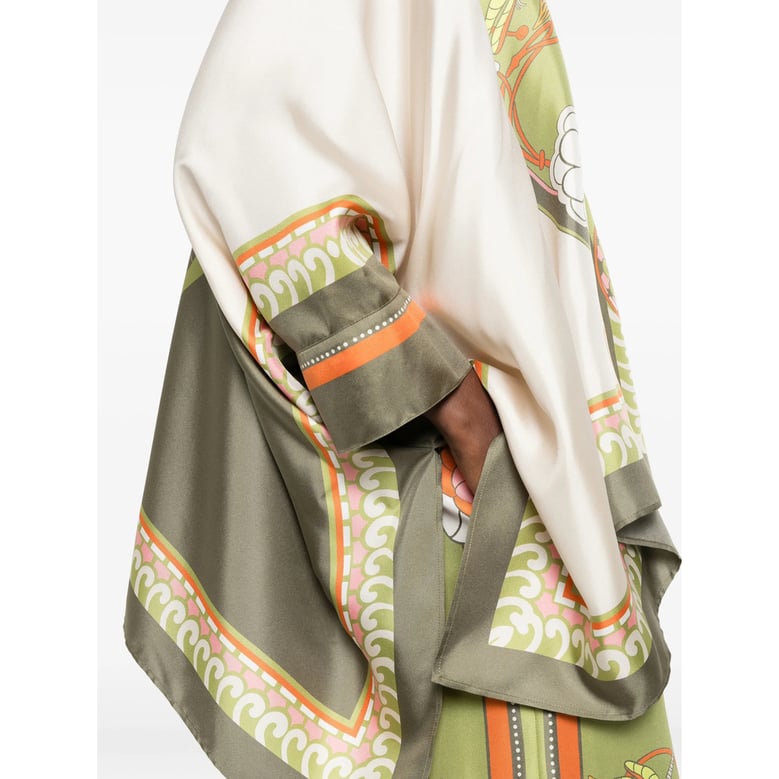 silk shirt green/multicolour by Selfnex