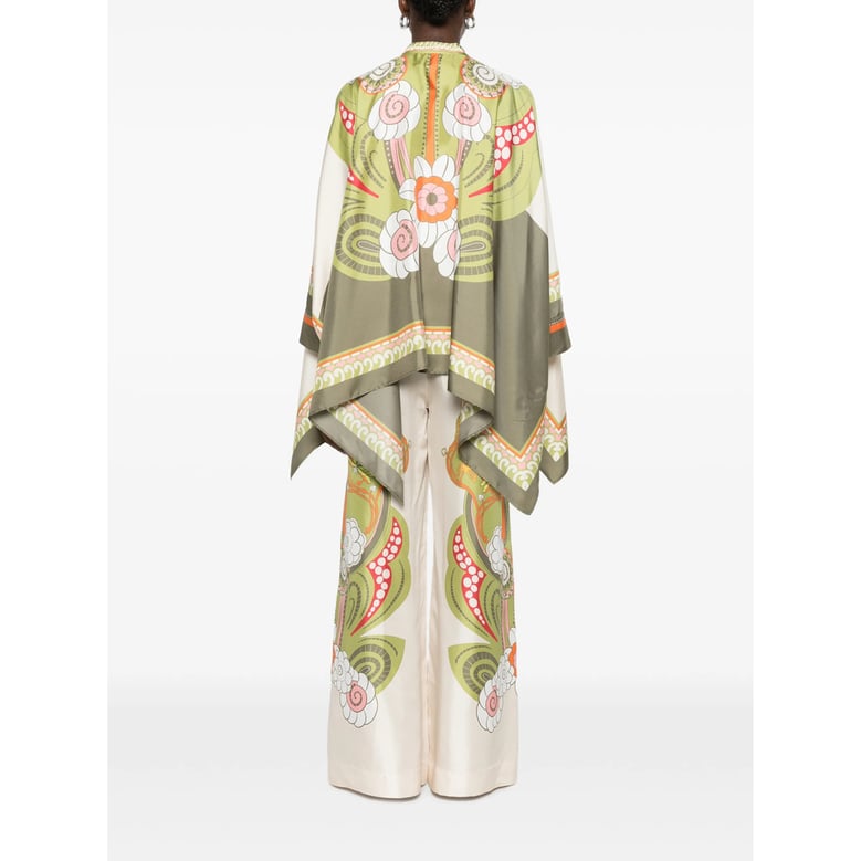 silk shirt green/multicolour by Selfnex