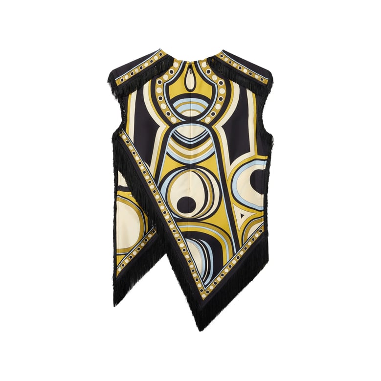 scarf top silk black/yellow by Selfnex