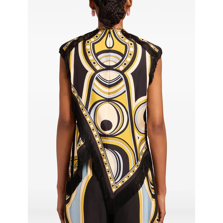 scarf top silk black/yellow by Selfnex