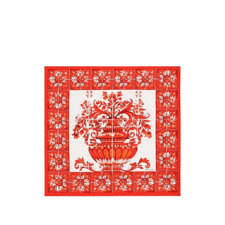 silk scarf red/white by Selfnex
