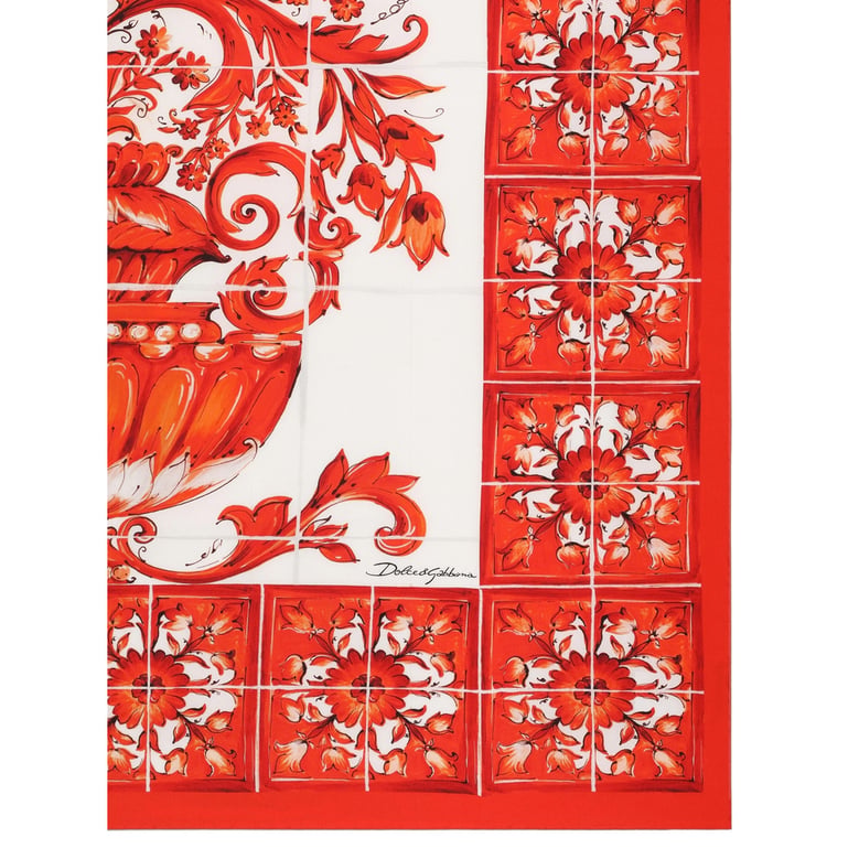 silk scarf red/white by Selfnex