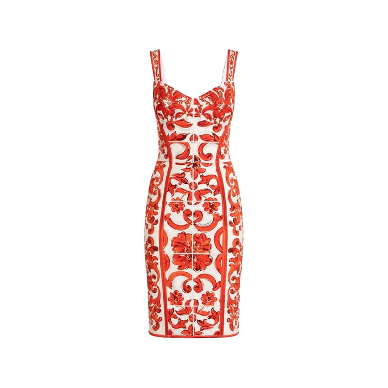 silk cocktail dress white/red by Selfnex