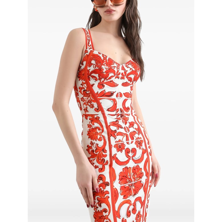 silk cocktail dress white/red by Selfnex
