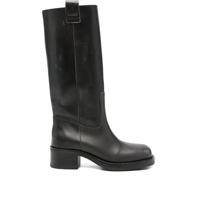 heeled boots black leather by Selfnex