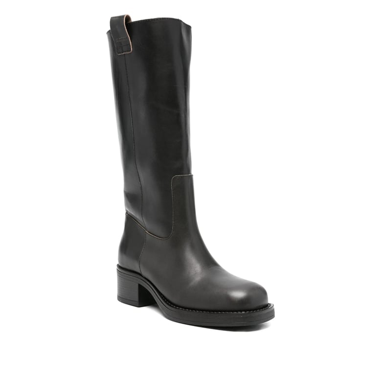 heeled boots black leather by Selfnex
