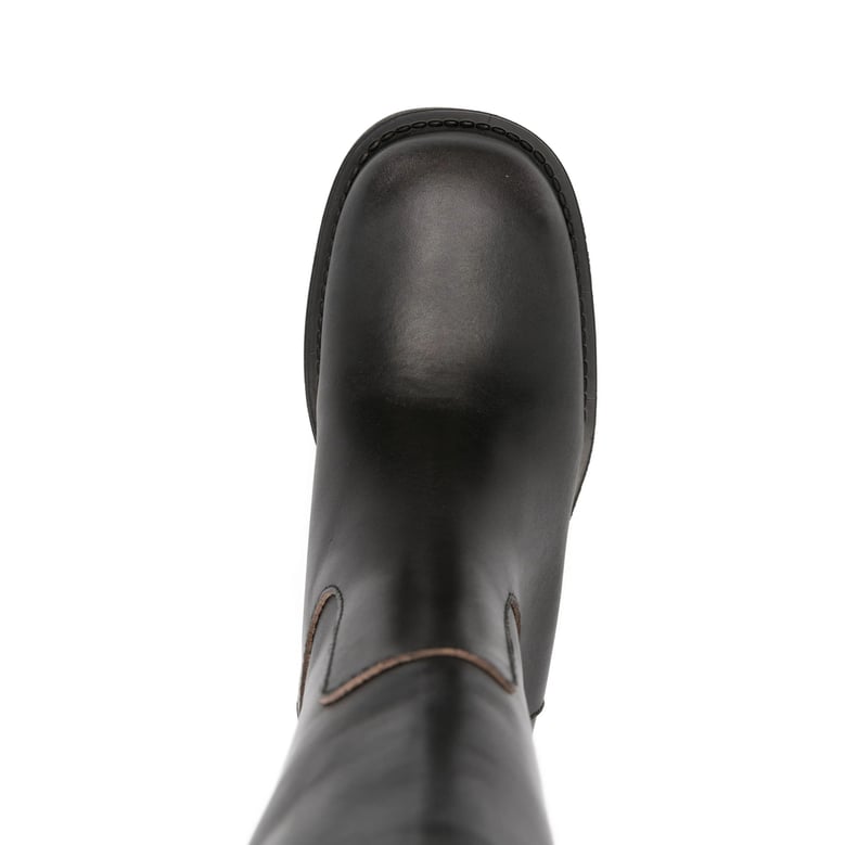 heeled boots black leather by Selfnex