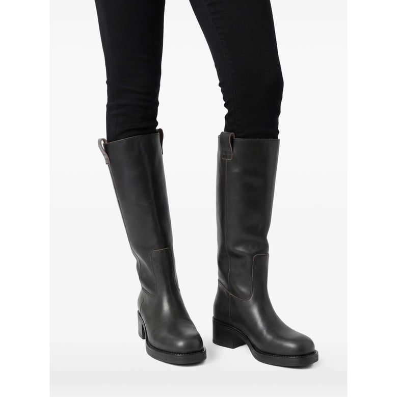 heeled boots black leather by Selfnex