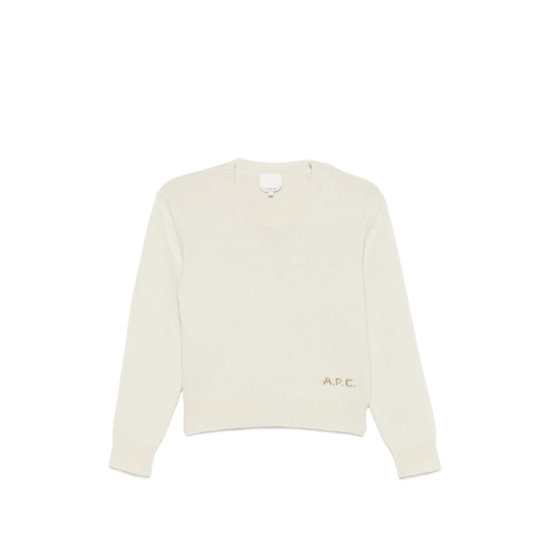 crew neck sweater ecru wool by Selfnex