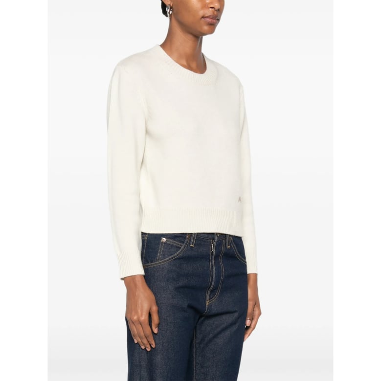 crew neck sweater ecru wool by Selfnex