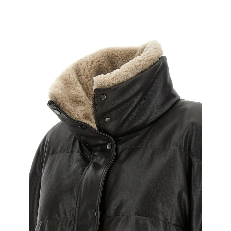 leather quilted jacket by Selfnex