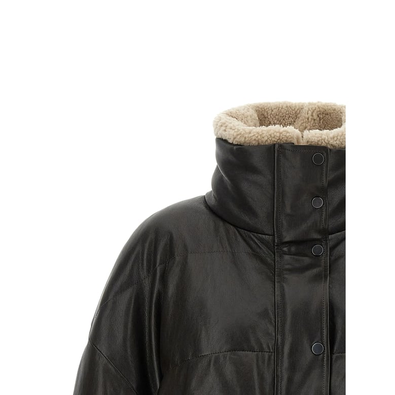 leather quilted jacket by Selfnex
