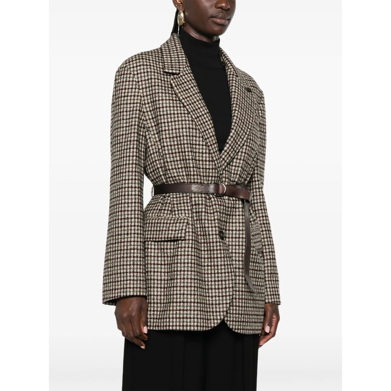 jacket brown check by Selfnex