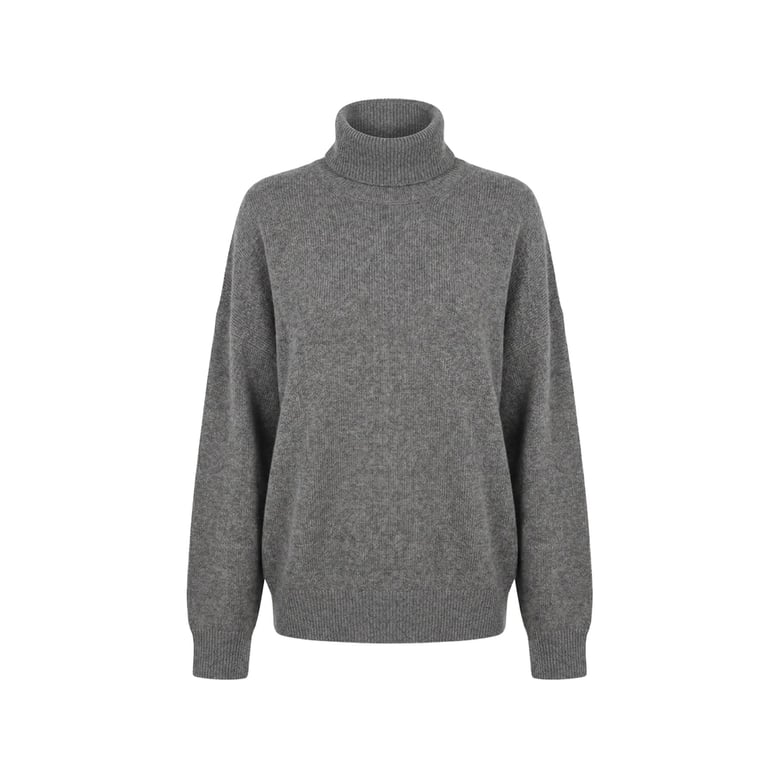 cashmere roll-neck sweater grey by Selfnex