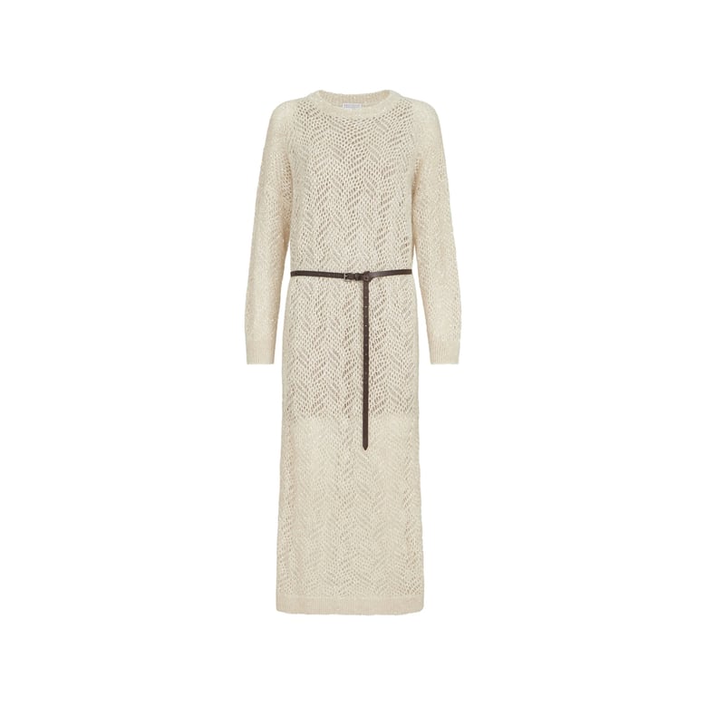open-knit mohair-blend dress neutrals by Selfnex