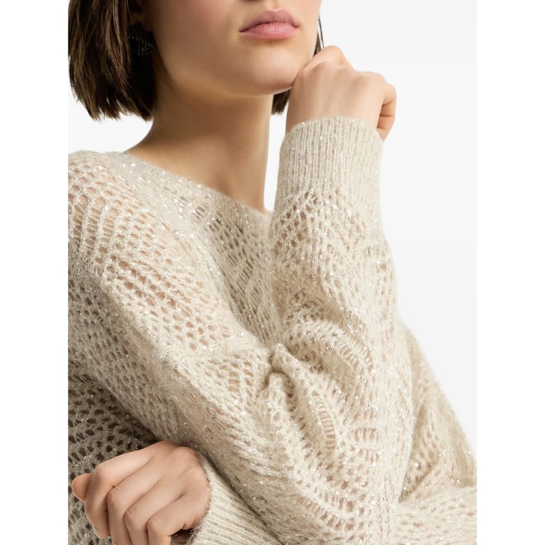 open-knit mohair-blend dress neutrals by Selfnex
