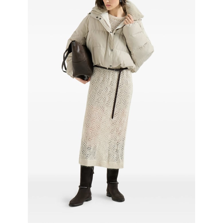 open-knit mohair-blend dress neutrals by Selfnex