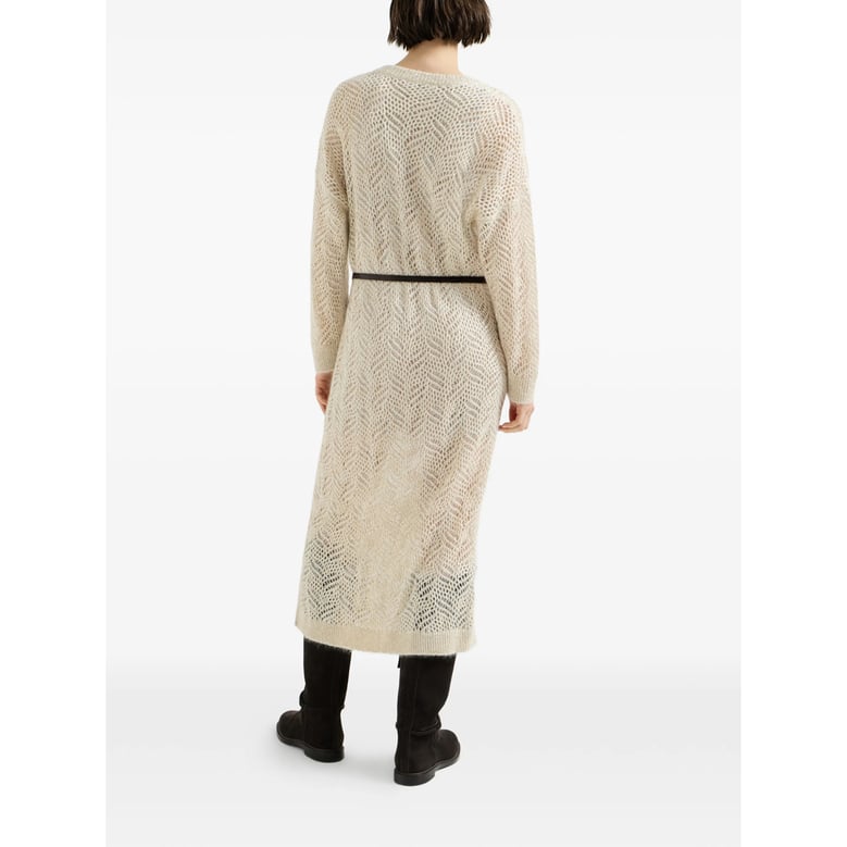 open-knit mohair-blend dress neutrals by Selfnex
