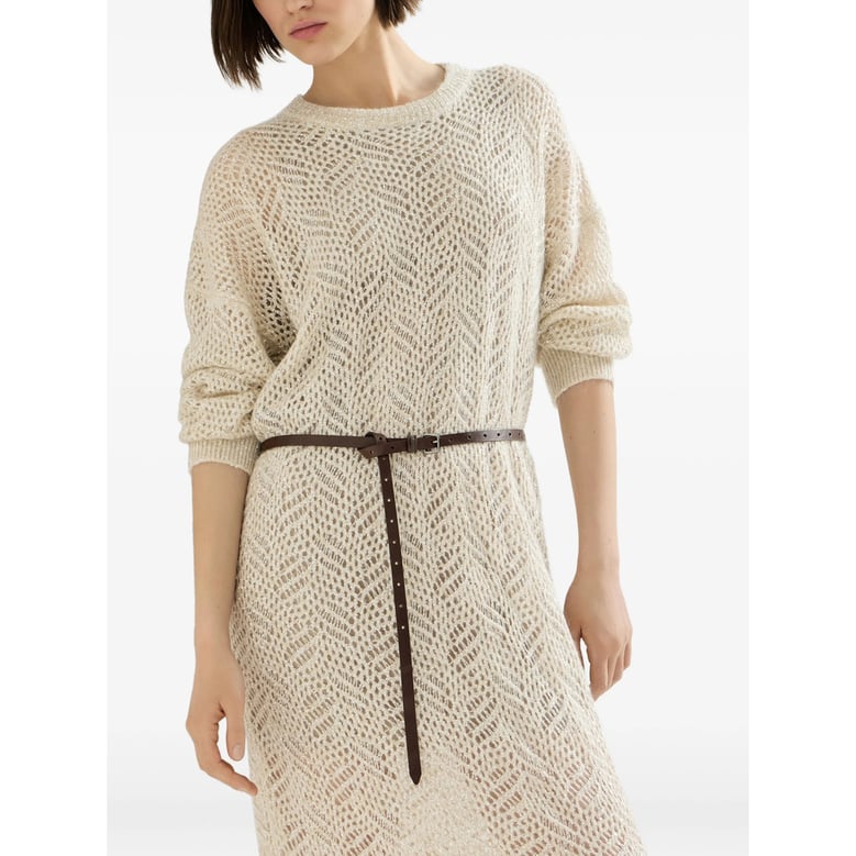 open-knit mohair-blend dress neutrals by Selfnex