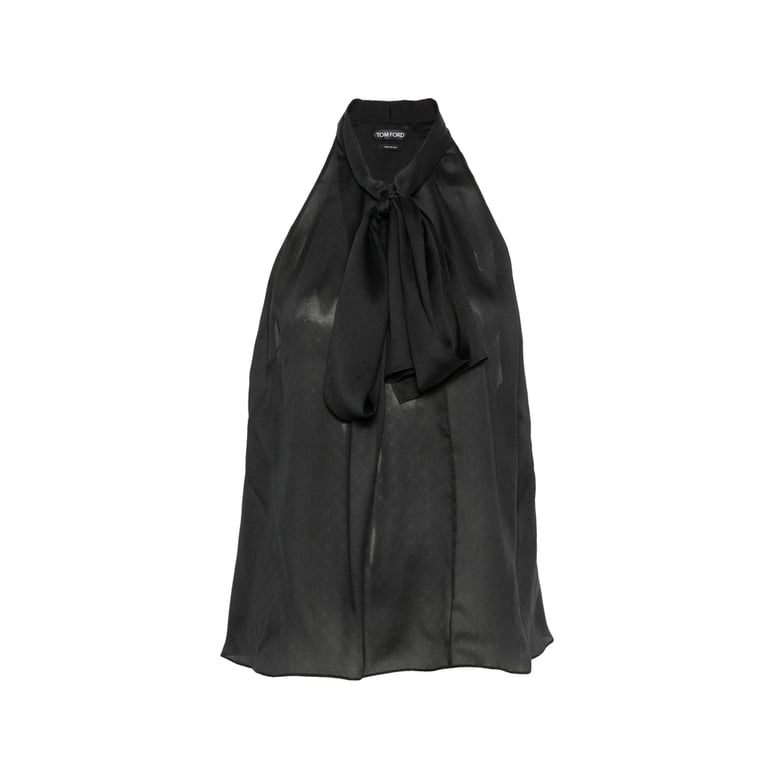 top halterneck silk black by Selfnex