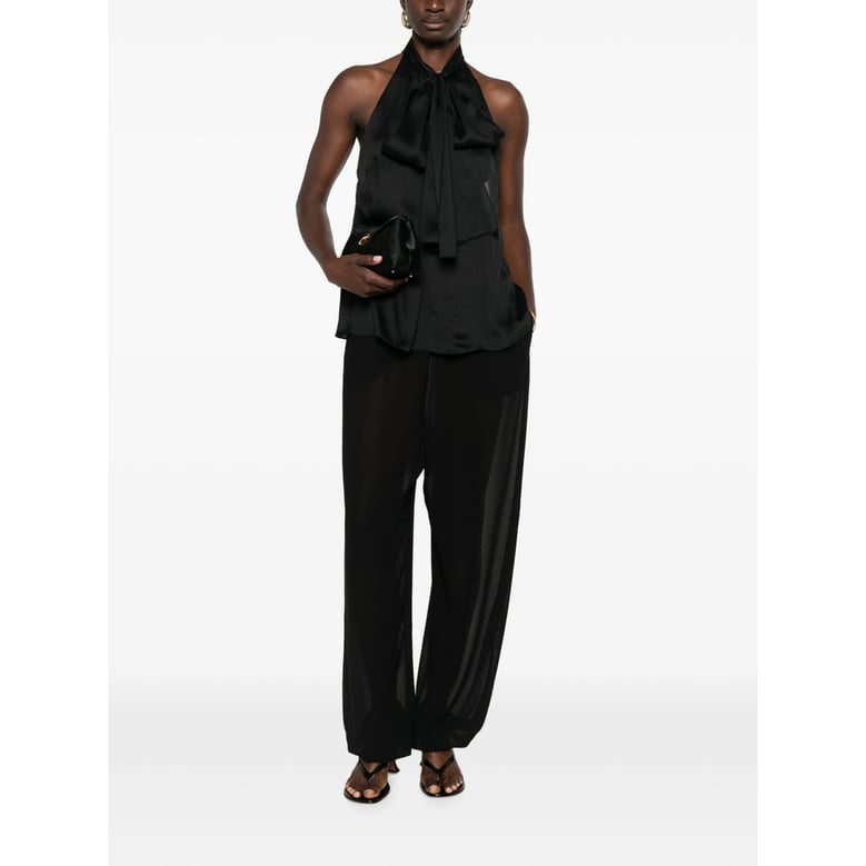 top halterneck silk black by Selfnex