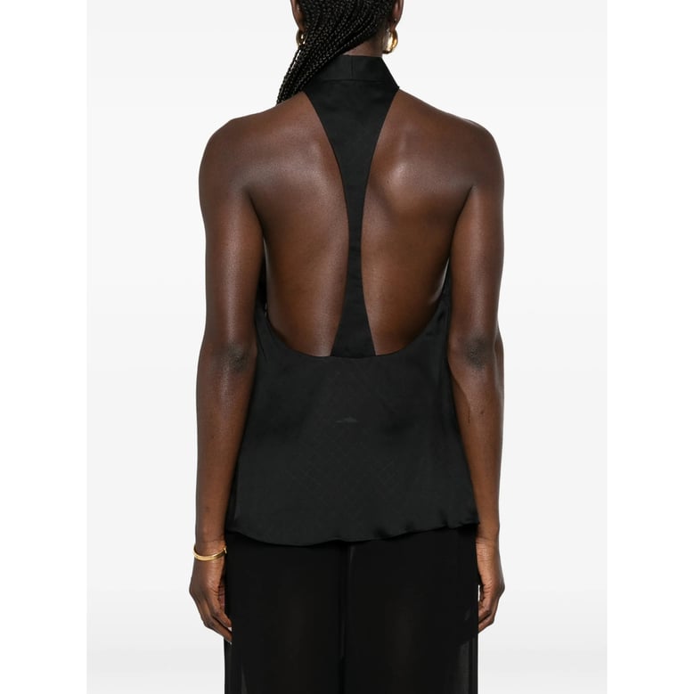 top halterneck silk black by Selfnex