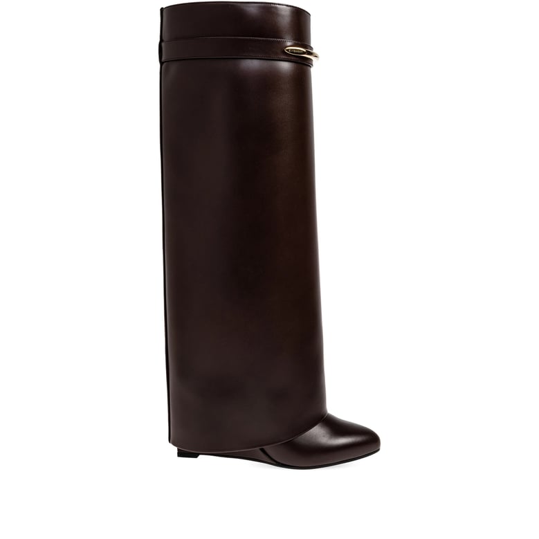 pointed toe leather ankle boots brown by Selfnex