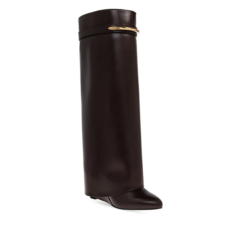 pointed toe leather ankle boots brown by Selfnex