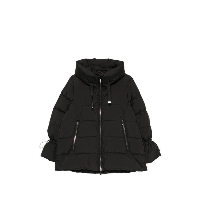 quilted down jacket black by Selfnex