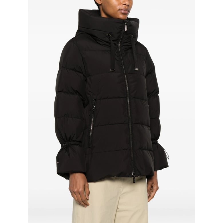 quilted down jacket black by Selfnex