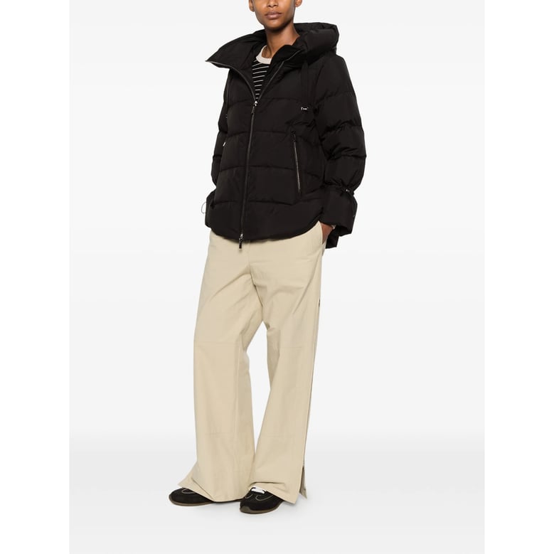 quilted down jacket black by Selfnex