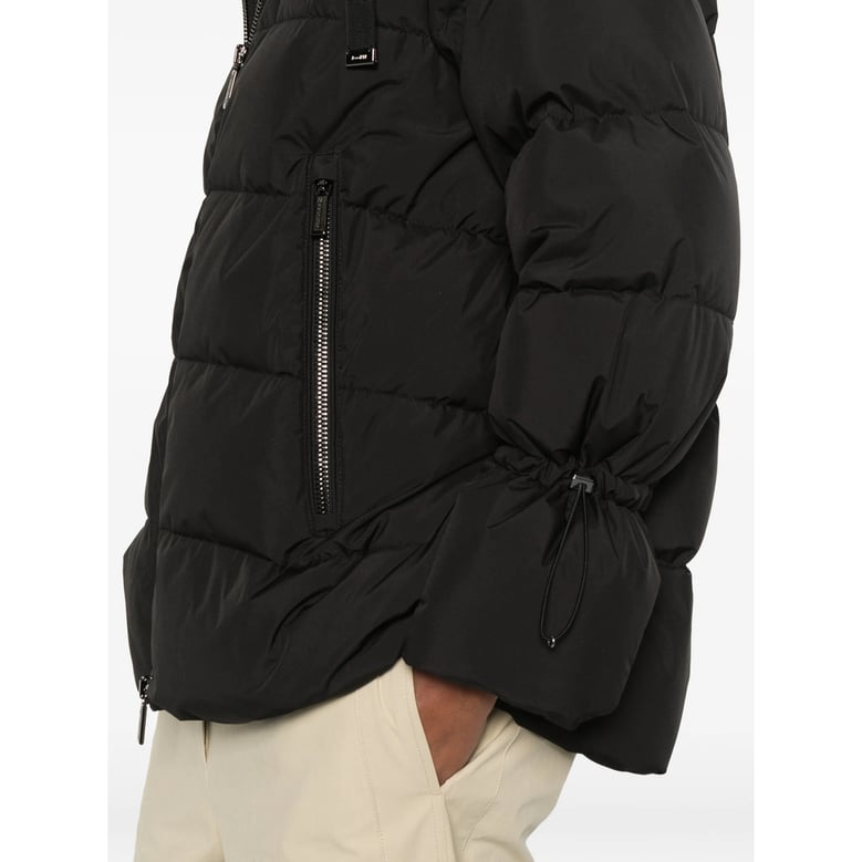 quilted down jacket black by Selfnex
