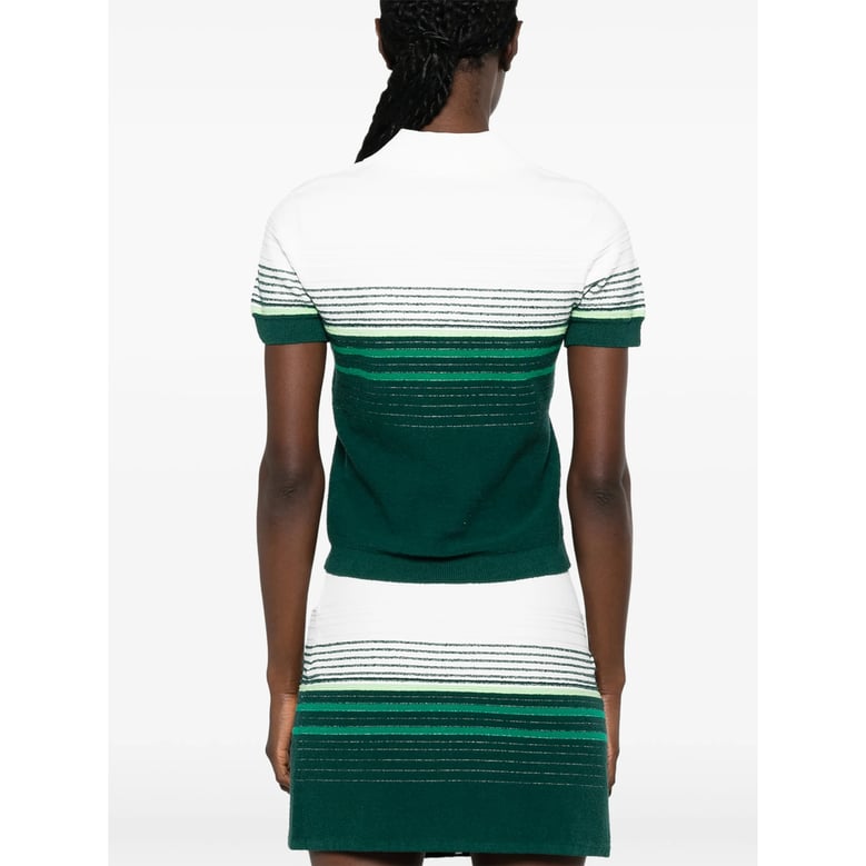 short-sleeve polo sweater green/white by Selfnex