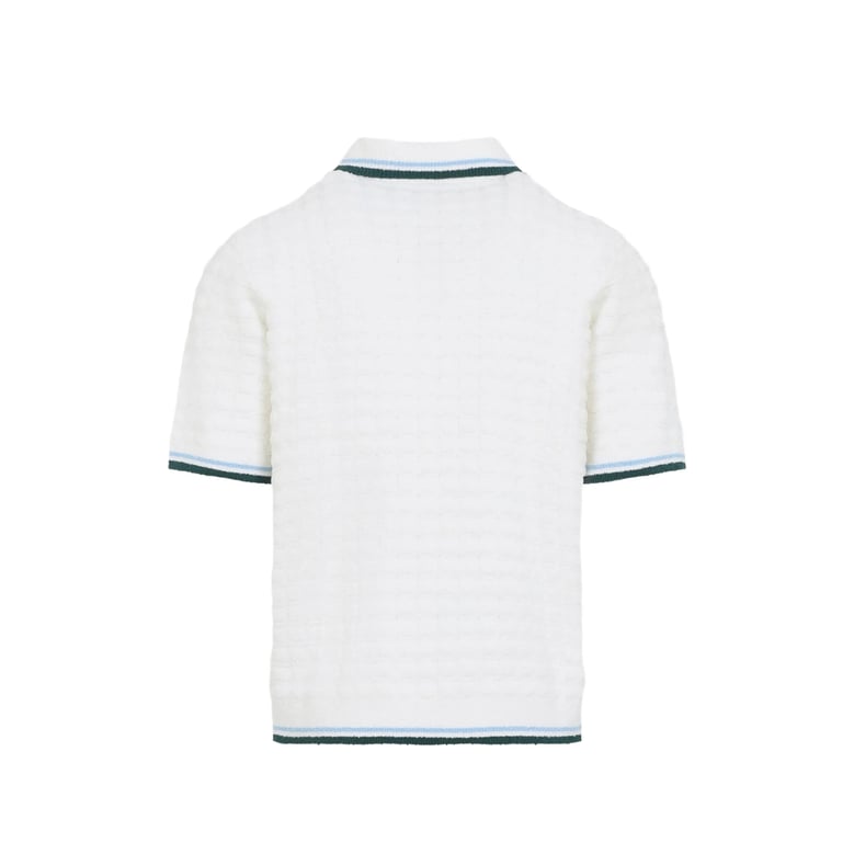 waffle-knit sweater white/blue by Selfnex