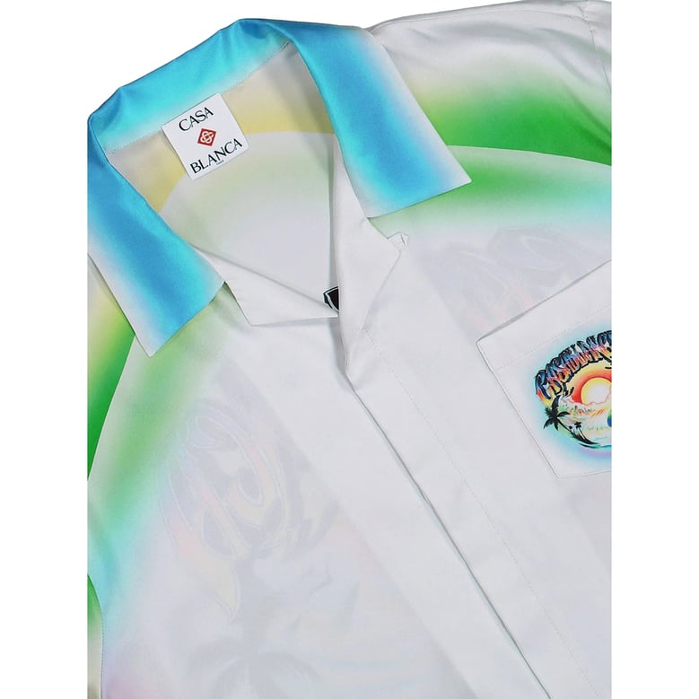 shirt cuban collar white silk by Selfnex