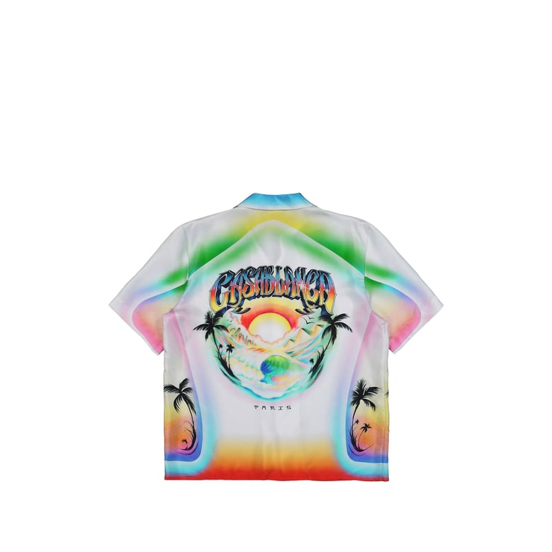 shirt cuban collar white silk by Selfnex
