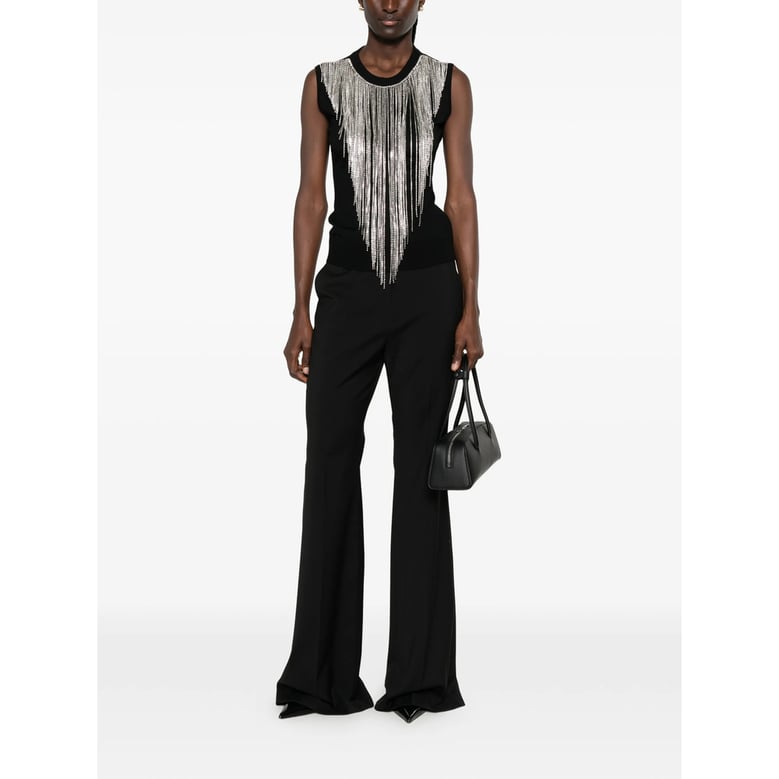 flared wool trousers black by Selfnex