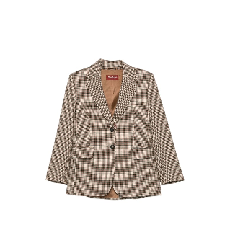 wool blazer salice neutrals/black by Selfnex