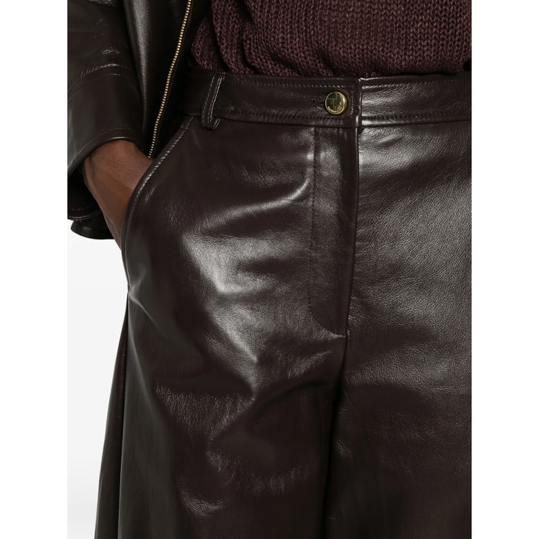 leather trousers dark brown by Selfnex