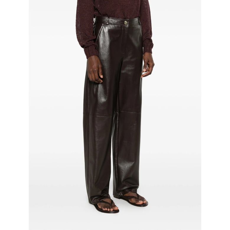 leather trousers dark brown by Selfnex