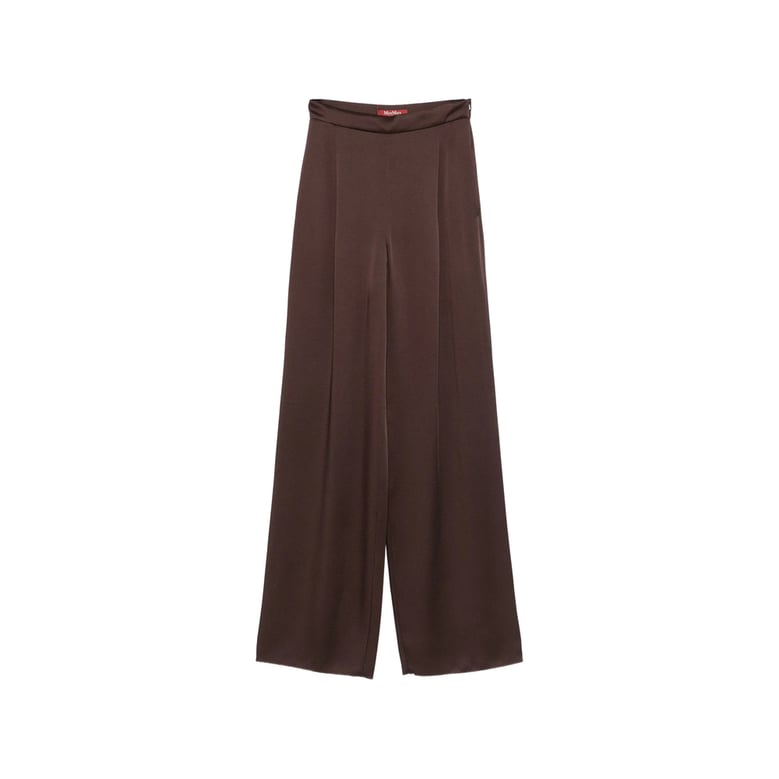 trousers wide-leg satin brown by Selfnex