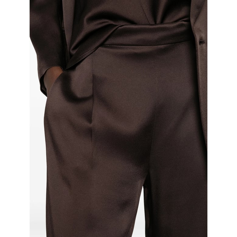 trousers wide-leg satin brown by Selfnex