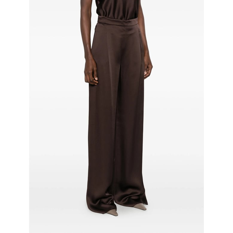 trousers wide-leg satin brown by Selfnex