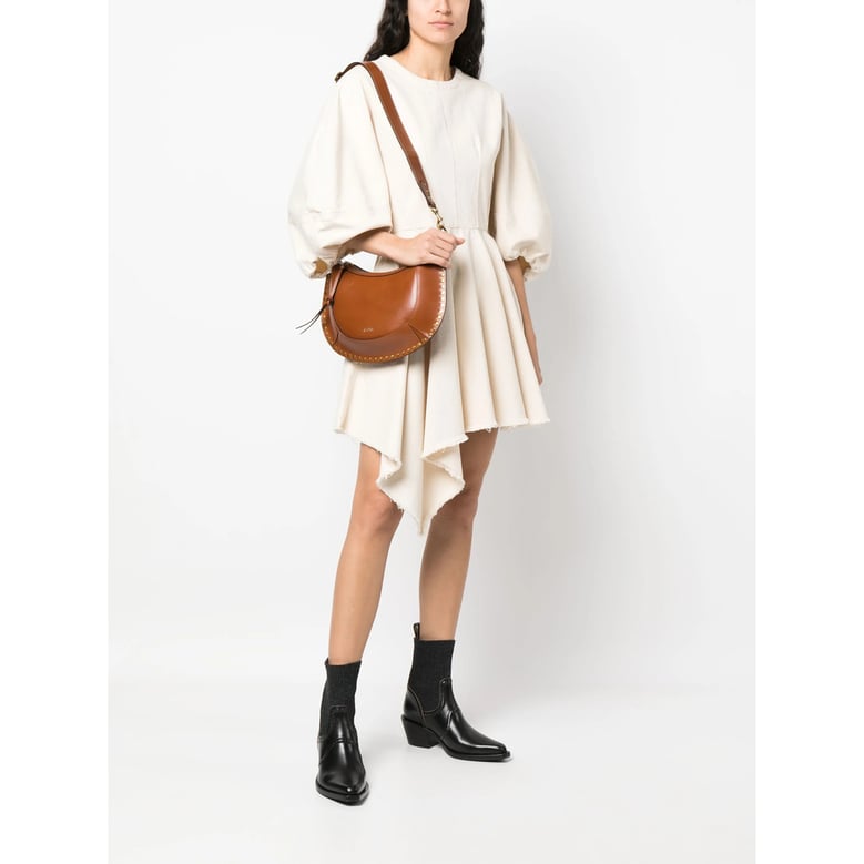shoulder bag chocolate brown calf leather by Selfnex