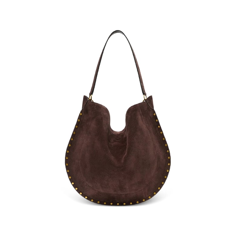 shoulder bag in brown suede by Selfnex
