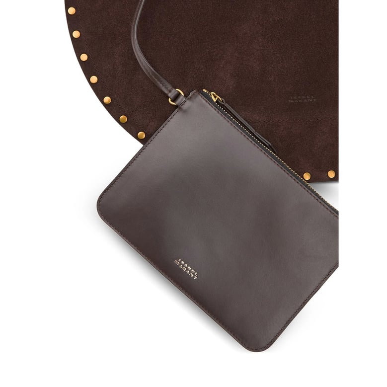 shoulder bag in brown suede by Selfnex