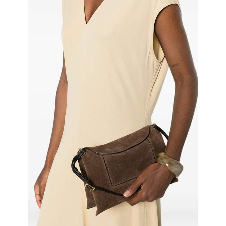 shoulder bag penelope slouch brown suede by Selfnex