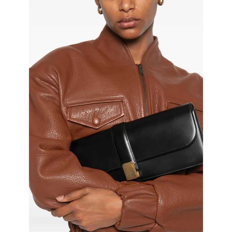 clutch bag calf leather black by Selfnex