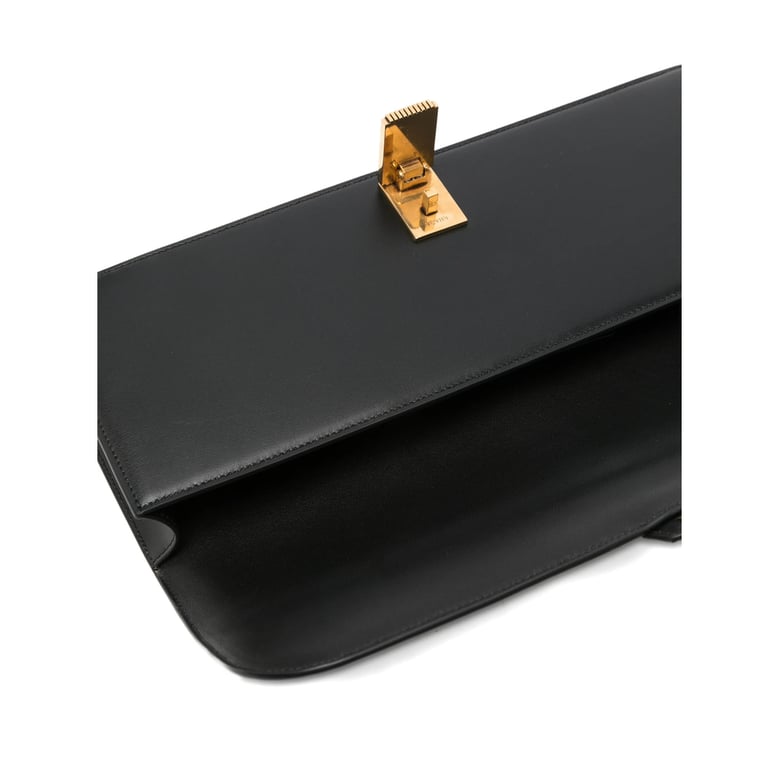 clutch bag calf leather black by Selfnex