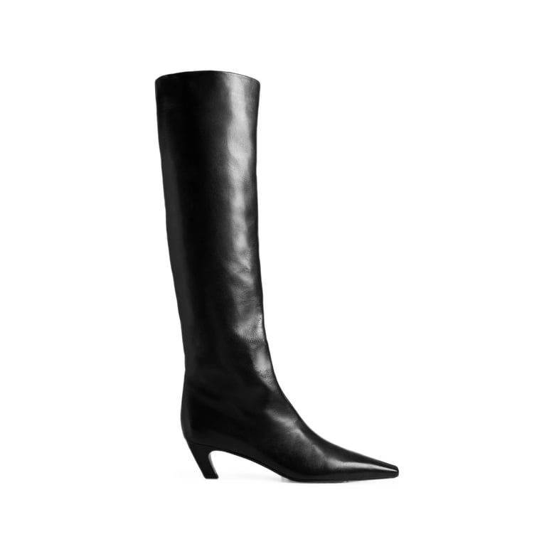 boots knee-high black leather by Selfnex